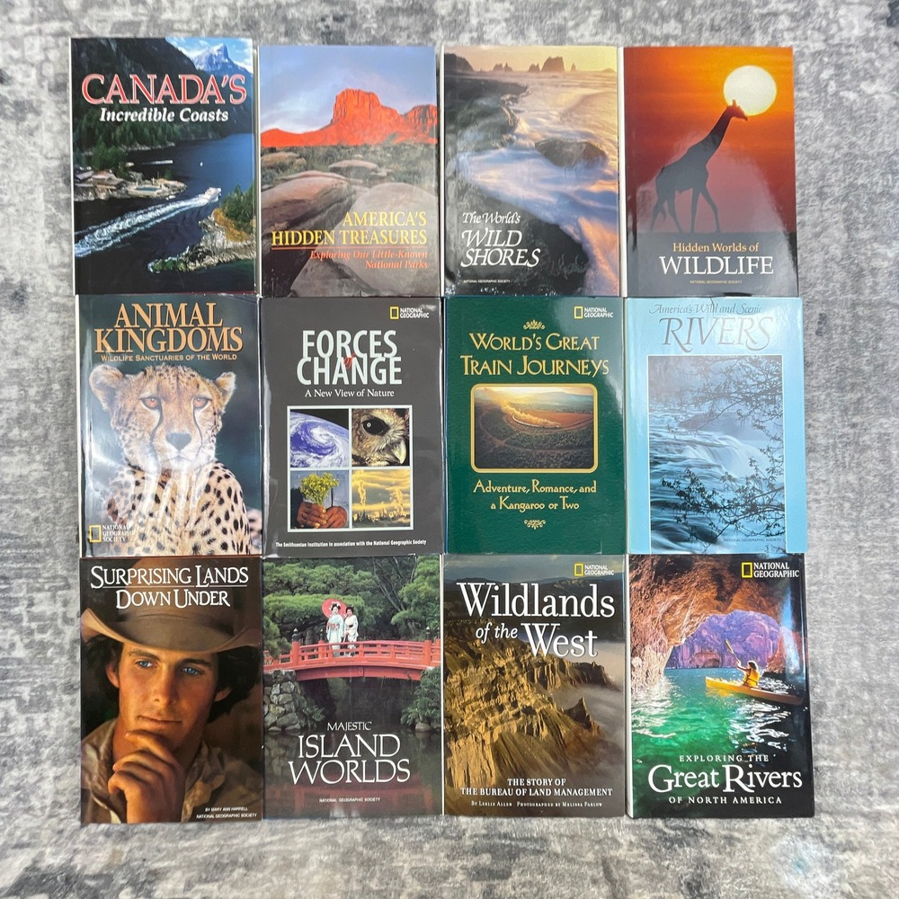 National Geographic Hardcover Books Lot of 12 Nature Travel Wildlife Rivers